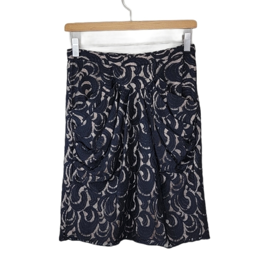 Anna Sui | Black Lace Overlay Pencil Skirt Size 4